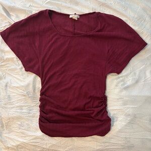 January 7 Deep Red Short Sleeve Top